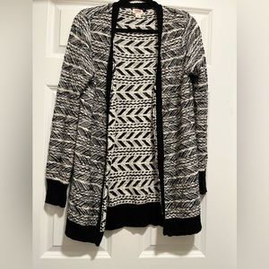 Black and white knit cardigan